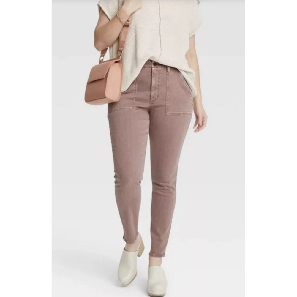 Universal Thread Jeans Womens 4/27R High Rise Skinny Brown Pants Stretch‎